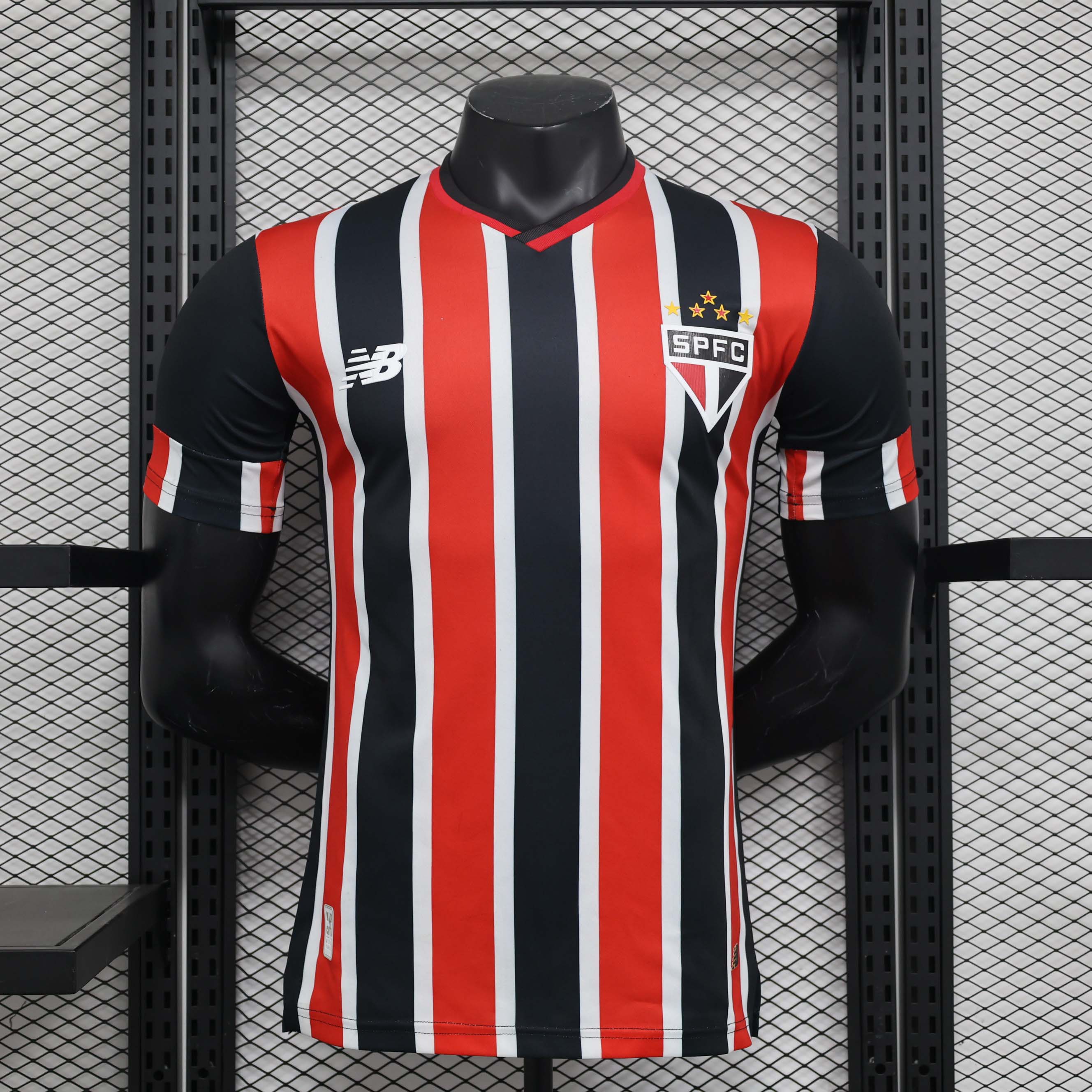 Camisa São Paulo II 24/25 - Jogador Masculina - Vermelho, Branco e Preto
