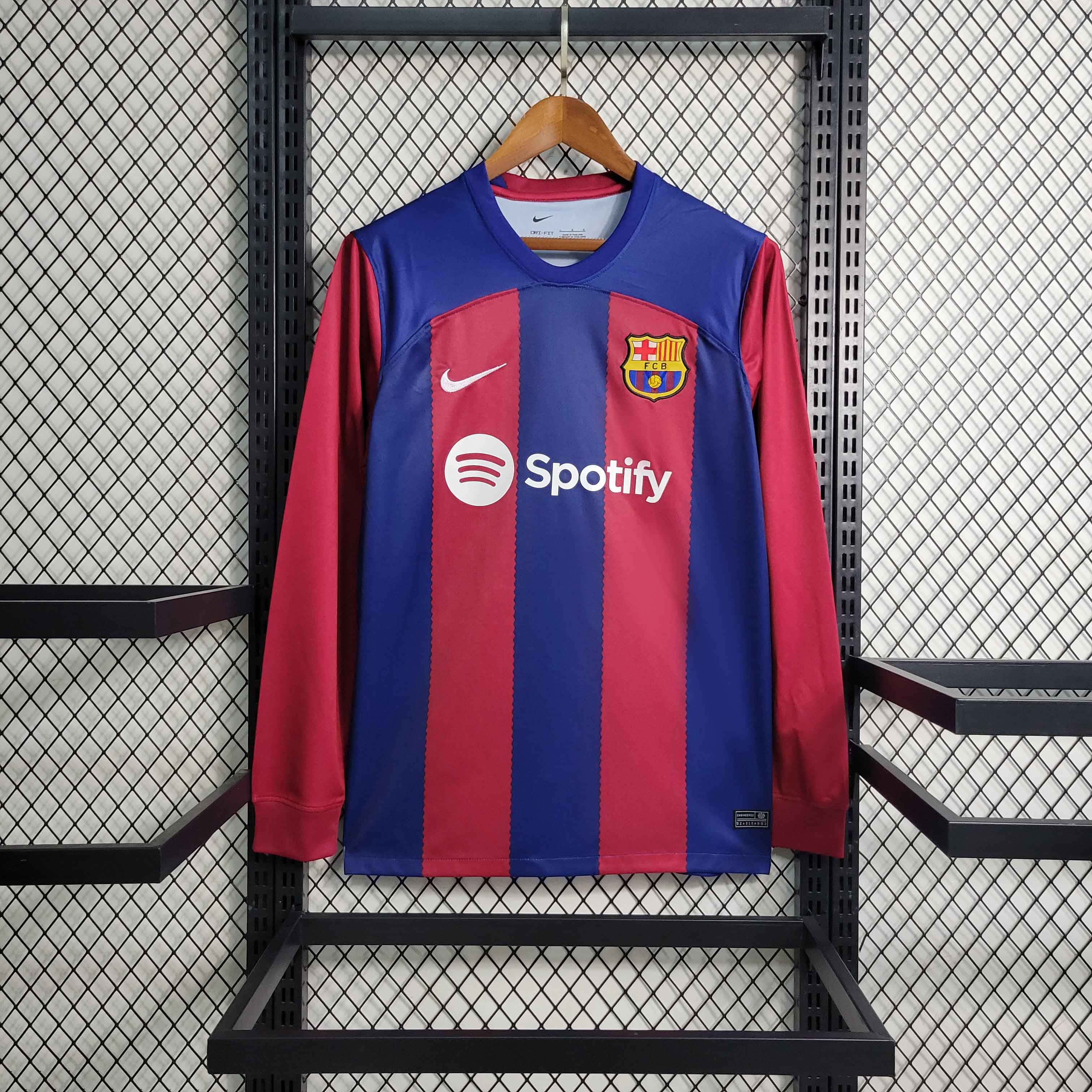 Camisa Barcelona Home Manga Longa 23/24 - Versão Torcedor
